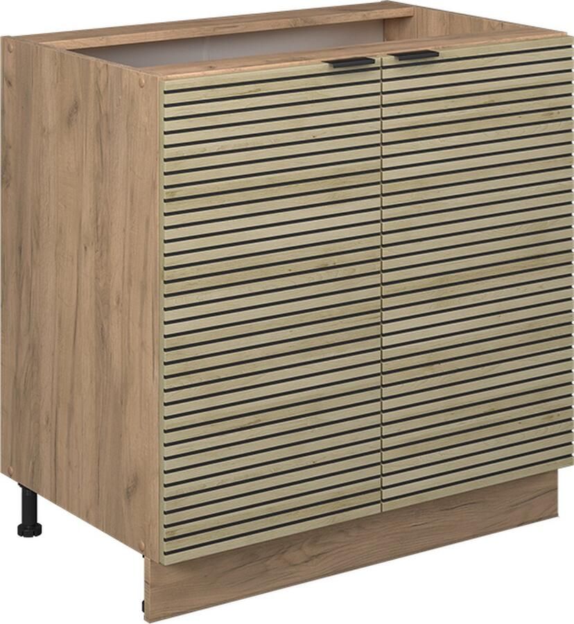 Vicco Fame-Line Keuken Wastafelkast – 80 cm met legplank WB Eik Eiken paneel met legplank WB Eik