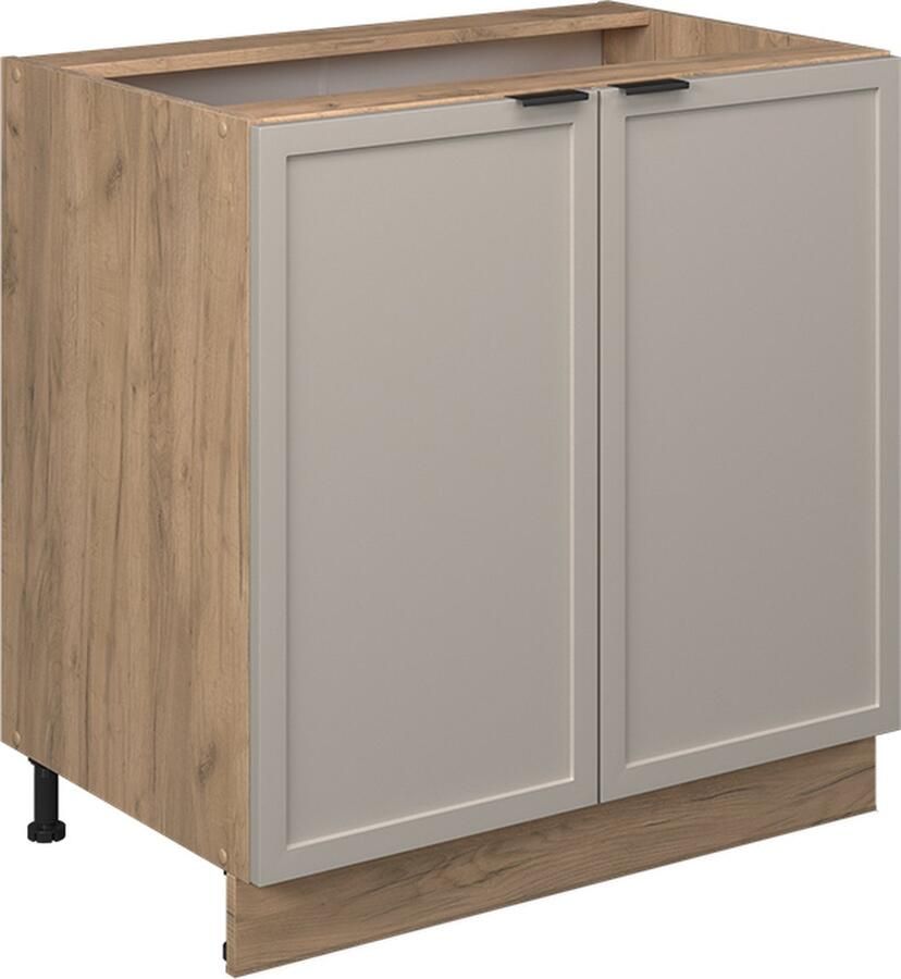 Vicco Fame-Line Keuken Wastafelkast – 80 cm met legplank zonder werkblad GrijsBeige met legplank zonder werkblad