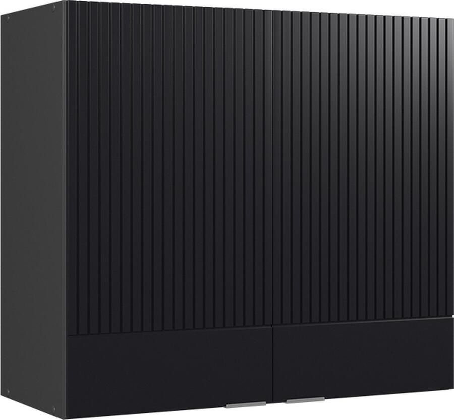 Vicco Fame-Line Keuken Glazen keukenkast – 80 cm Zwart gestreept