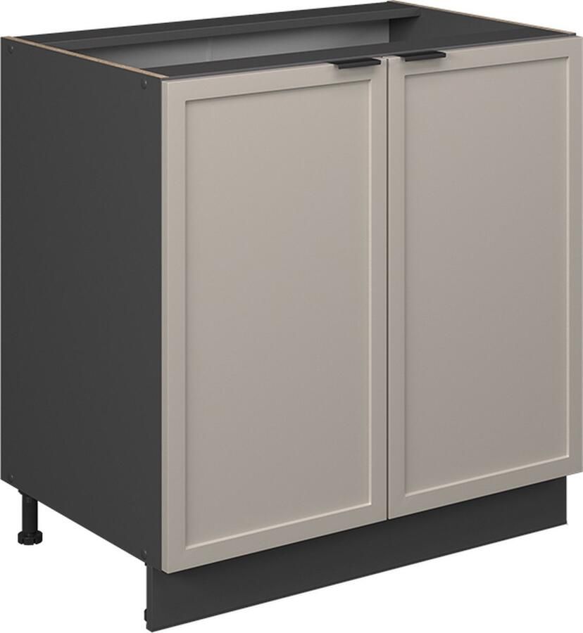 Vicco Fame-Line Keuken Wastafelkast – 80 cm met legplank WB Antraciet GrijsBeige met legplank WB Antraciet