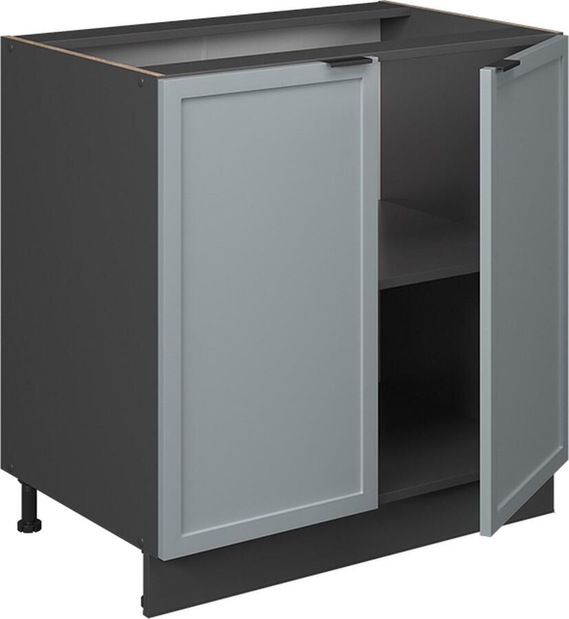 Vicco Fame-Line Keuken Wastafelkast – 80 cm met legplank WB Eik Licht blauw-grijs met legplank WB Eik