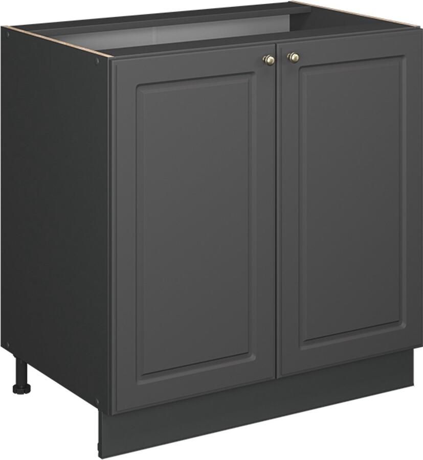 Vicco Fame-Line Wastafelkast – 80 cm met legplank WB Marmer Anthrazit-Gold Landhaus