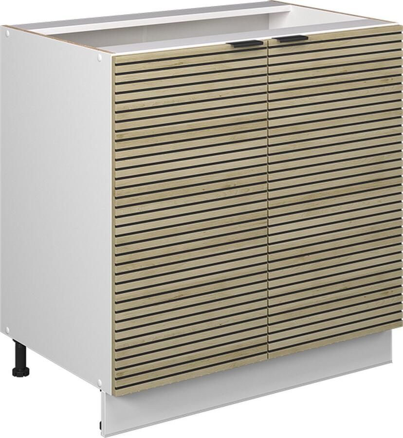 Vicco Fame-Line Keuken Wastafelkast – 80 cm met legplank WB Marmer Eiken paneel met legplank WB Marmer