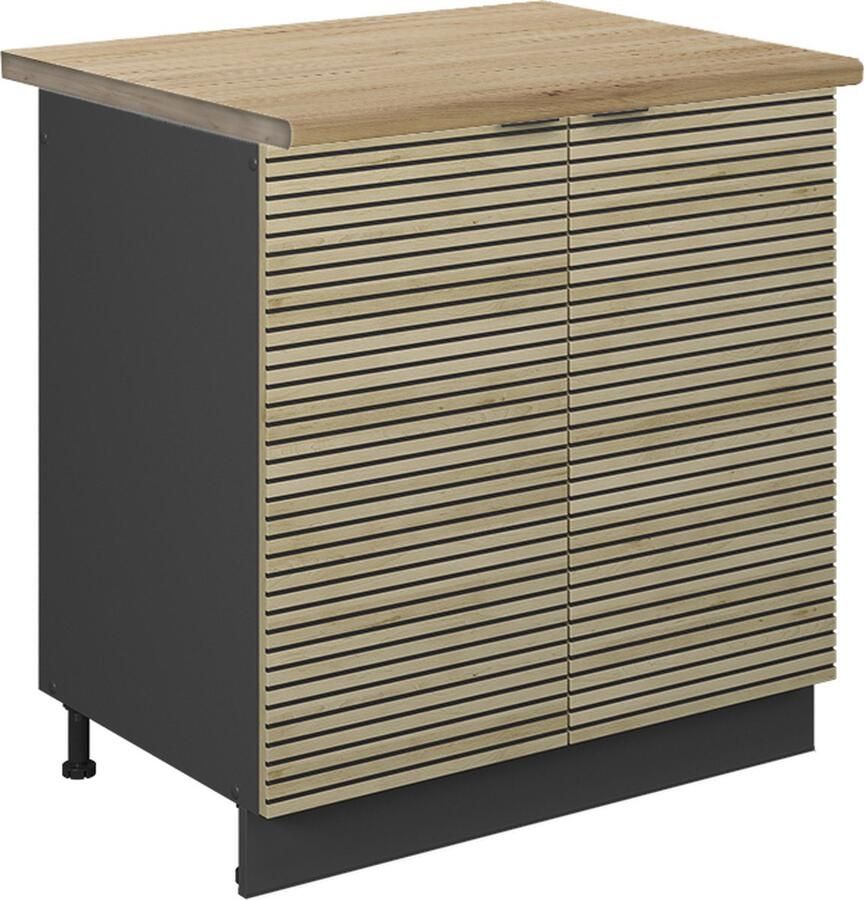 Vicco Fame-Line Keuken Wastafelkast – 80 cm WB Eik Eiken paneel WB Eik