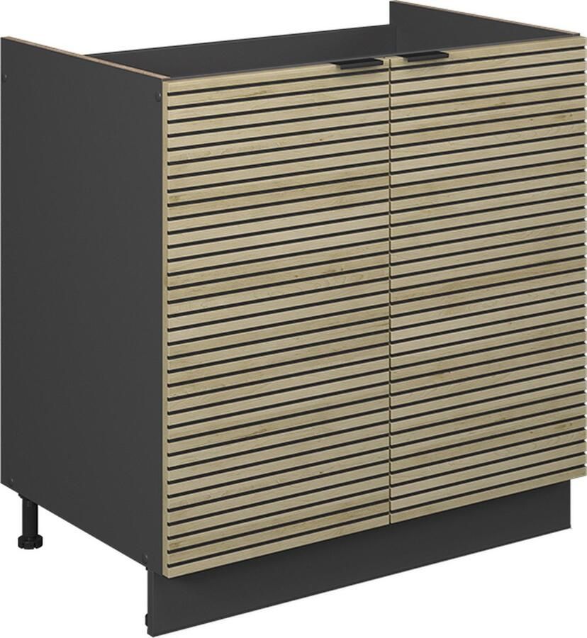 Vicco Fame-Line Keuken Wastafelkast – 80 cm zonder werkblad Eiken paneel zonder werkblad