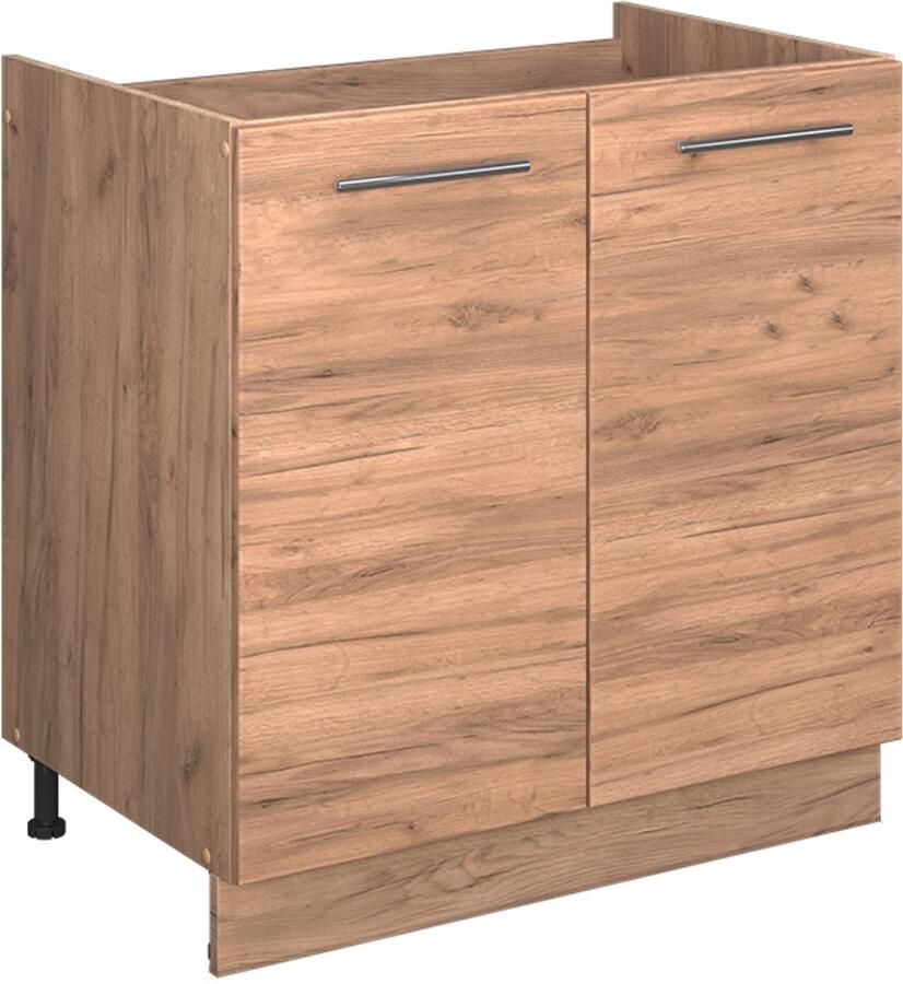 Vicco Fame-Line Wastafelkast – 80 cm zonder werkblad Krachtige eik goud