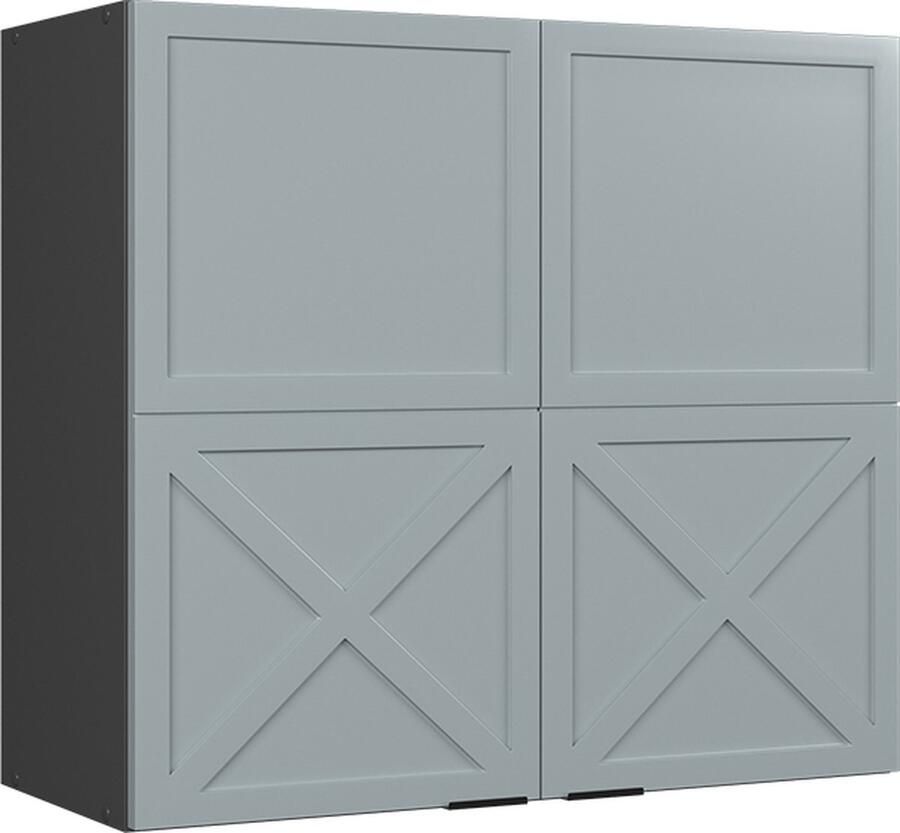 Vicco Fame-Line Keuken Glazen keukenkast – 80 cm Licht blauw-grijs