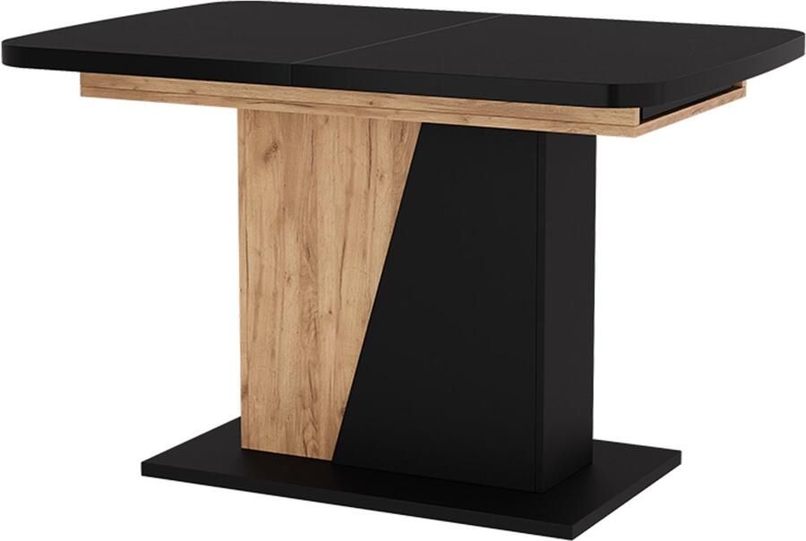 Vicco Fenaro Eettafel – 120 x 80 cm uitschuifbaar Goldkraft eik zwart