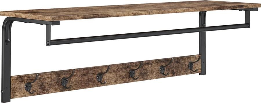 Vicco Wandkapstok Fyrk Eiken rustiek Zwart 100 x 30 cm