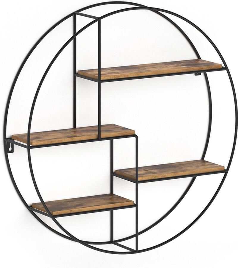 Vicco Fyrk Wandrek – 55 x 55 cm Rond Antiek hout Rond