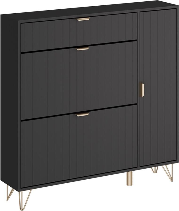 Vicco Helge Schoenenkast – 108 x 107.5 cm Zwart