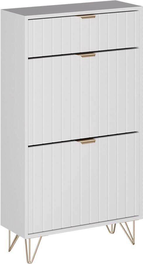 Vicco Helge Schoenenkast – 60 x 107.5 cm 2 compartimenten Wit 2 compartimenten