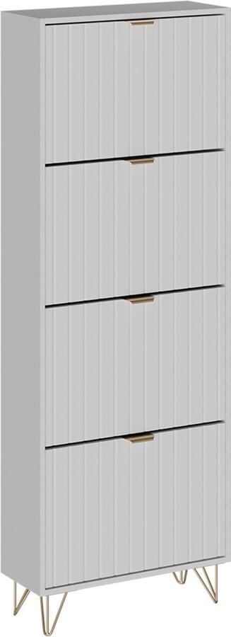 Vicco Helge Schoenenkast – 60 x 166.7 cm 4 compartimenten Wit 4 compartimenten