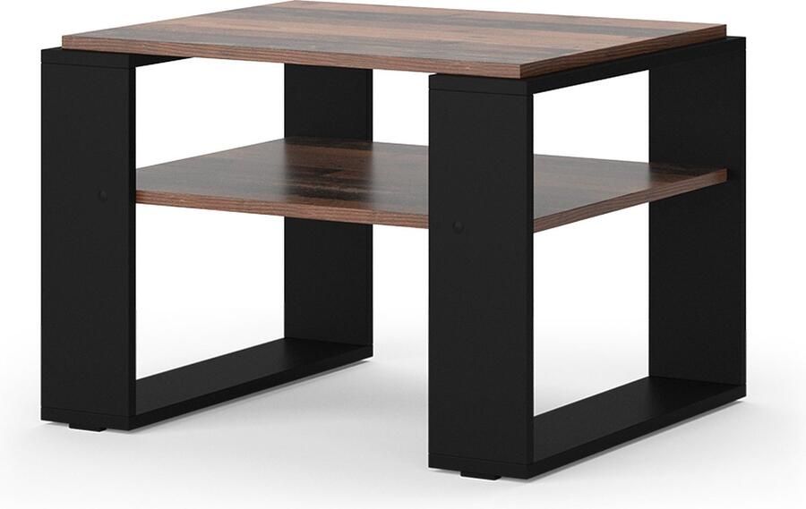 Vicco Helm Salontafel – 65.6 x 46.2 cm met plank Antiek hout met plank