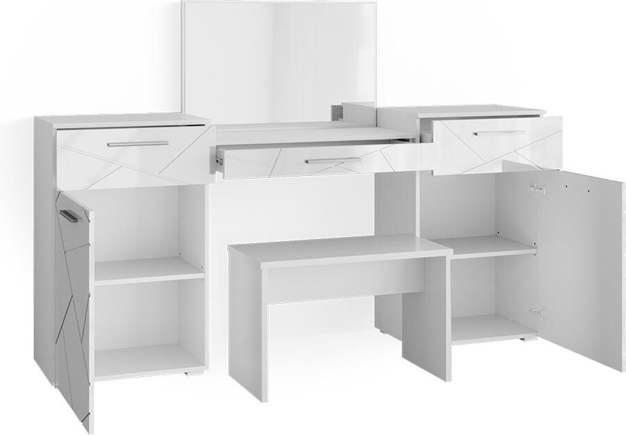 Vicco Irma Kaptafel – 39 cm met bank Wit met bank