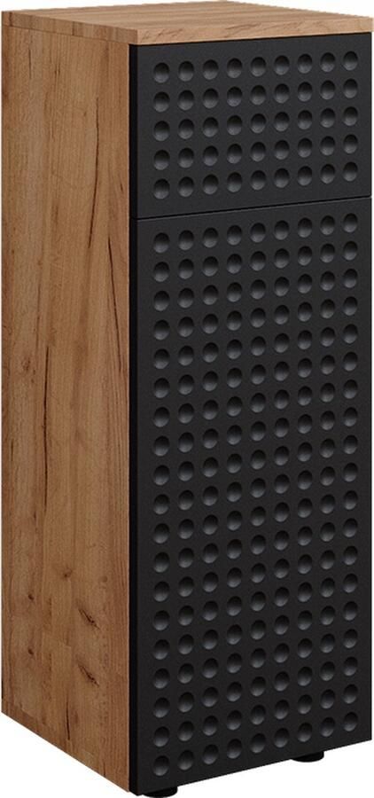 Vicco Irma Midikast – 30 x 81 cm met 1 lade 2 vakken badkamer Gestippeld antraciet met 1 lade 2 vakken badkamer