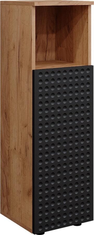 Vicco Midikast Irma Gestippeld antraciet Krachtige eik goud 30 x 95 cm