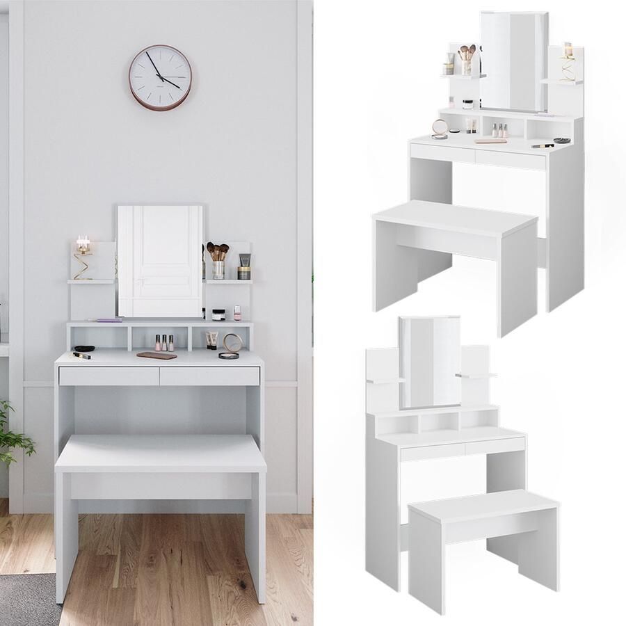 Vicco Ania Kaptafel – 80 cm met bank Wit met bank - Foto 2