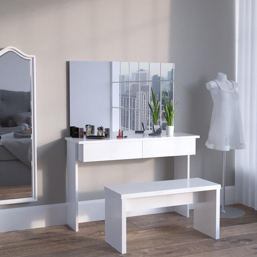Vicco Azur Kaptafel – 120 cm met bank Wit met bank - Foto 2