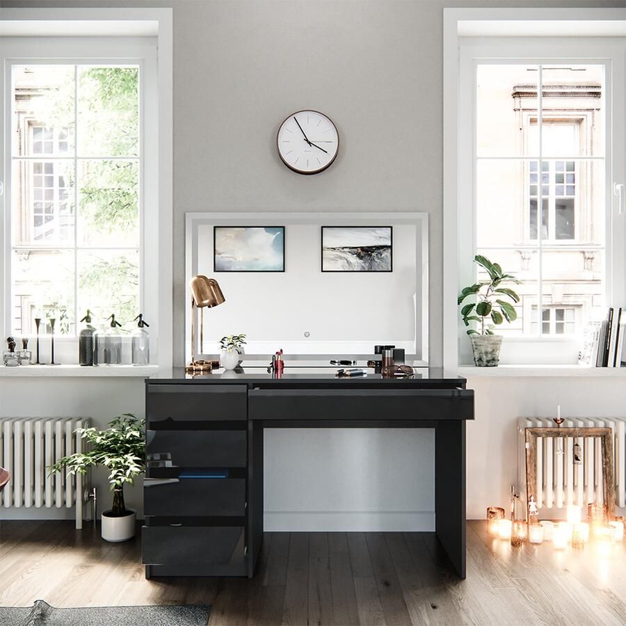 Vicco Sherry Kaptafel met licht – 120 cm met LED-spiegel Antraciet met LED-spiegel - Foto 2