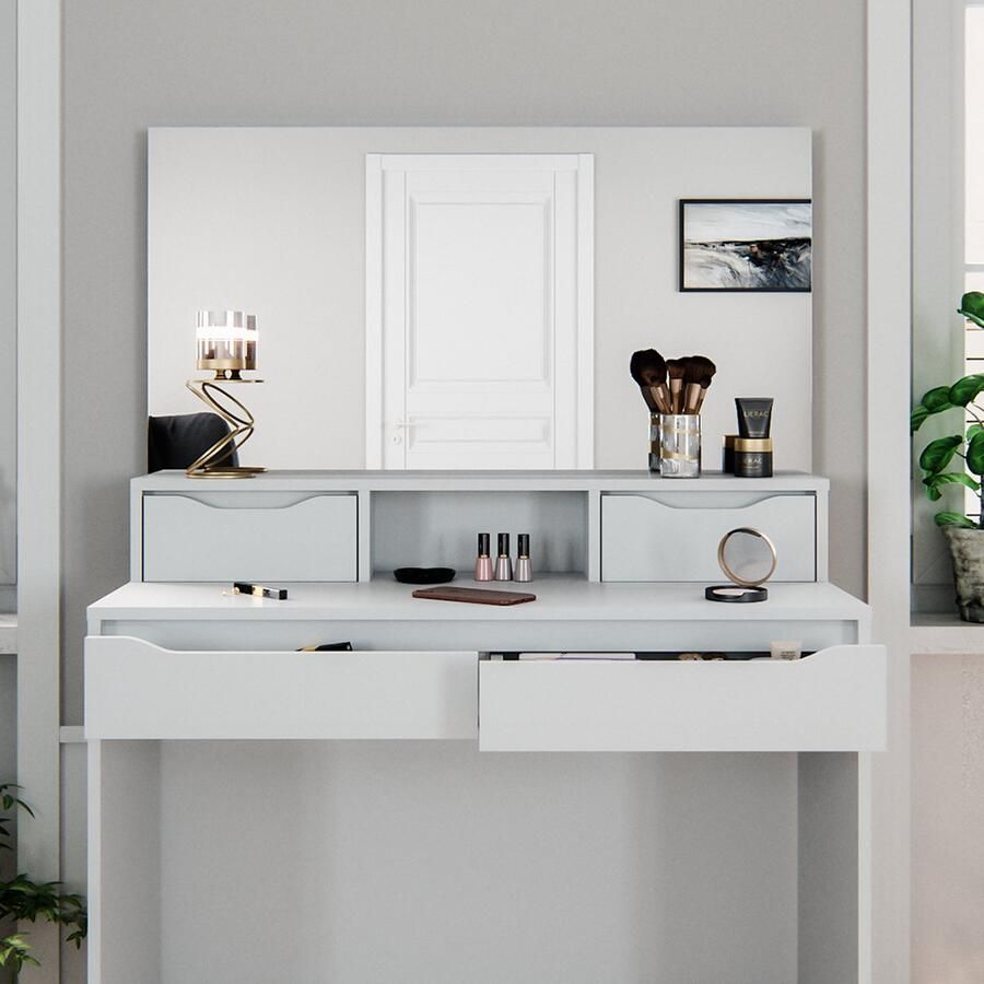 Vicco Ruben Kaptafel – 100 cm met bank Wit met bank