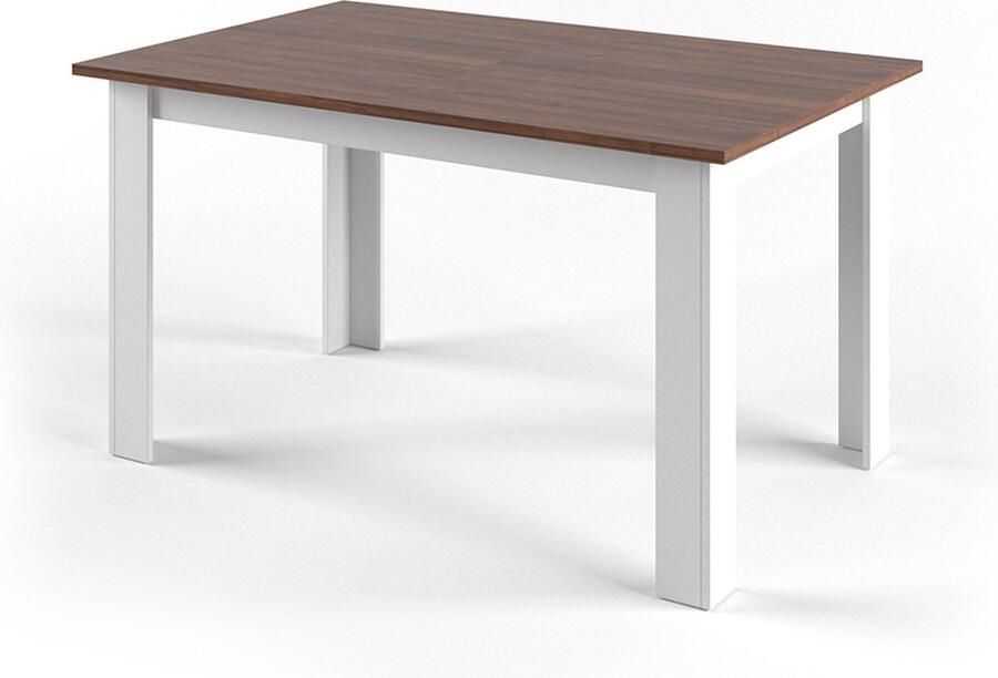 Vicco Eettafel Karlos Walnoot Wit 140 x 90 cm