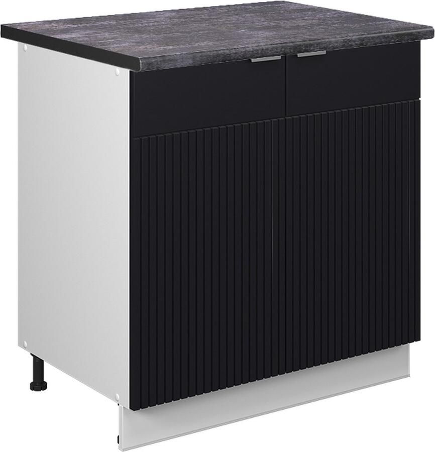 Vicco Fame-Line Keuken Wastafelkast – 80 cm met legplank WB Antraciet Zwart gestreept met legplank WB Antraciet - Foto 2