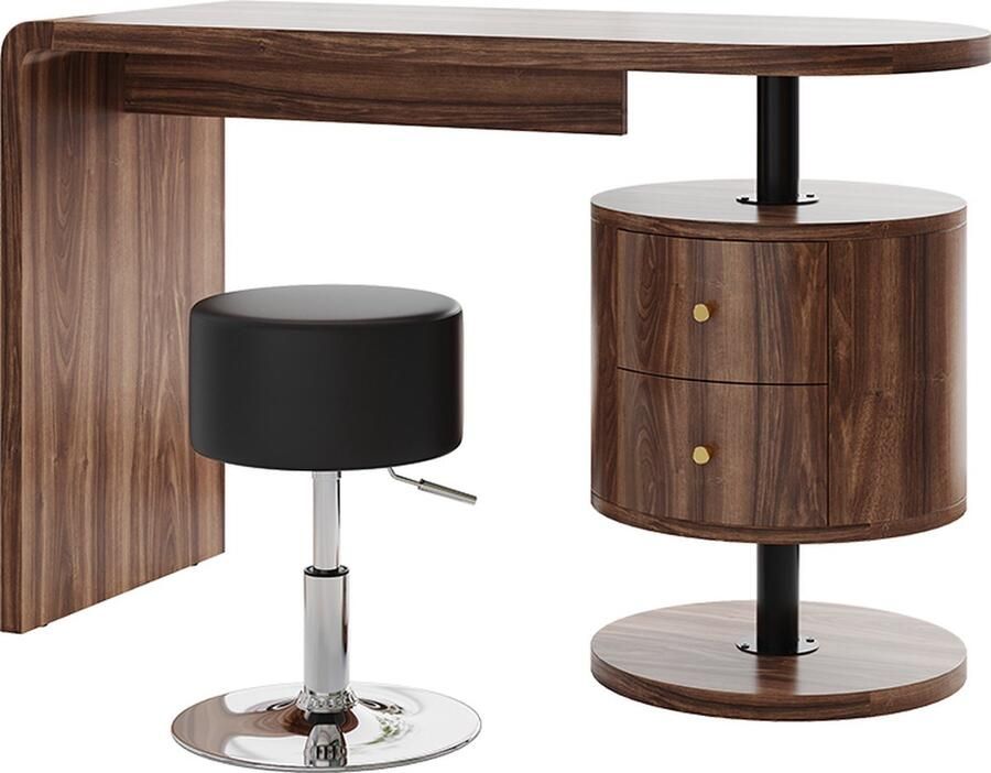 Vicco Lara Kaptafel – 120 cm met kruk Eiken rustiek met kruk