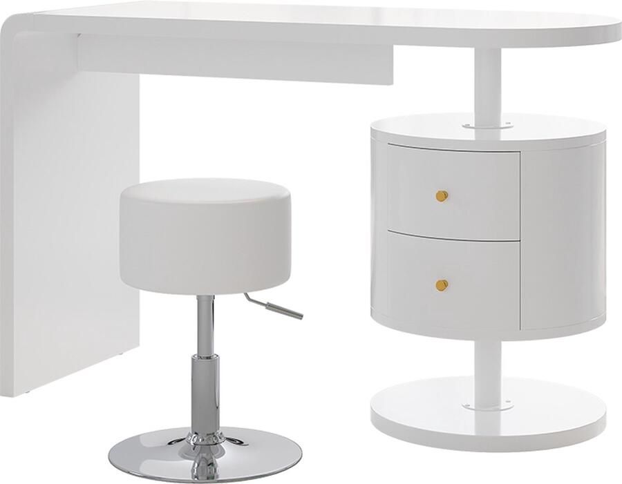 Vicco Lara Kaptafel – 120 cm met kruk Wit met kruk