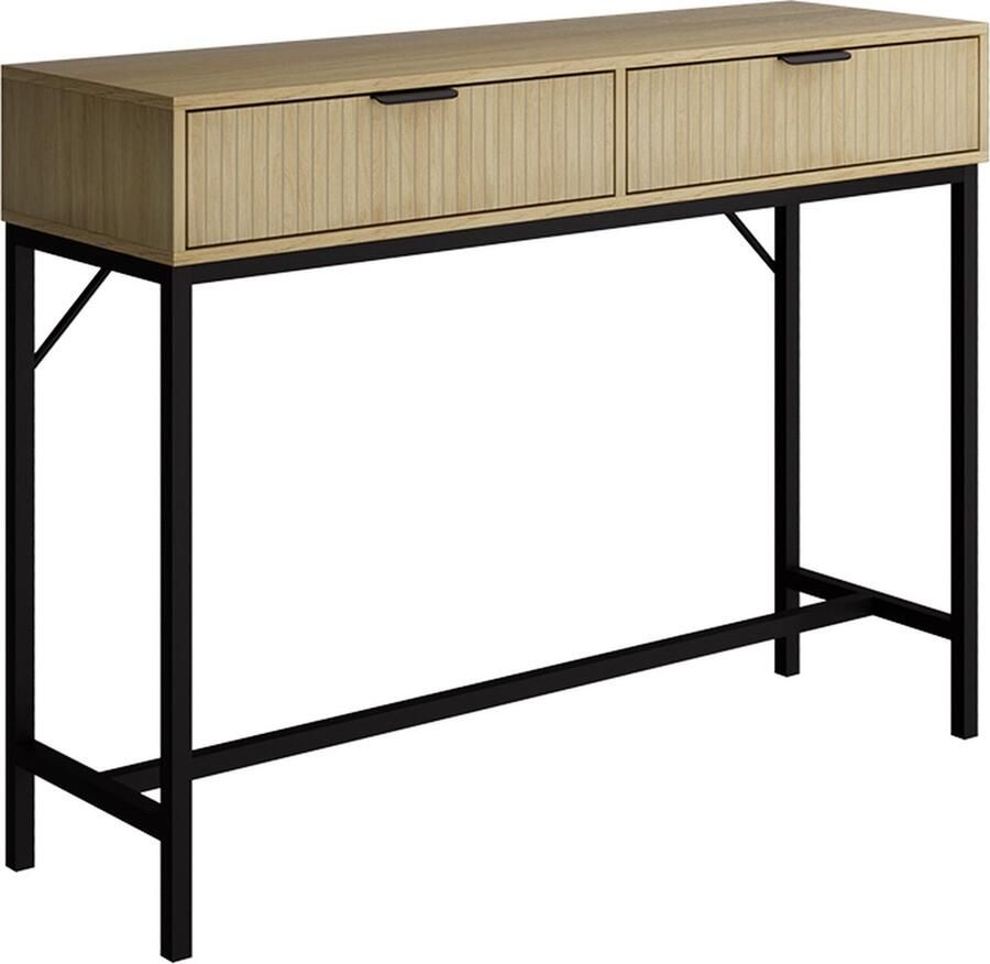Vicco Lennox Bureau – 100 x 30 cm met 2 laden Eiken met 2 laden