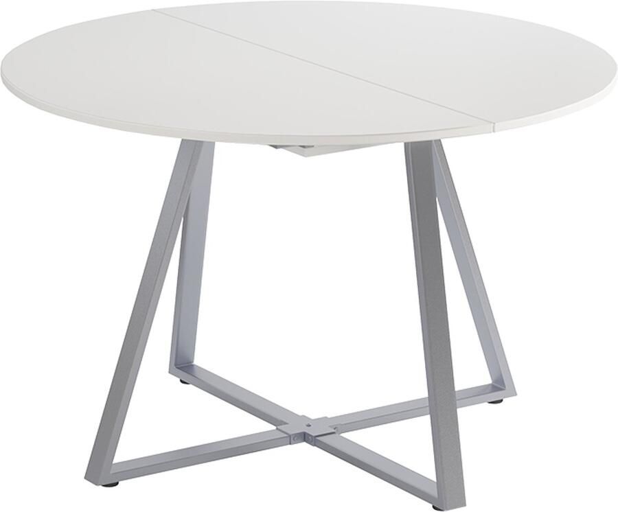 Vicco Loyd Eettafel – 120 x 120 cm uitschuifbaar Wit Grijs