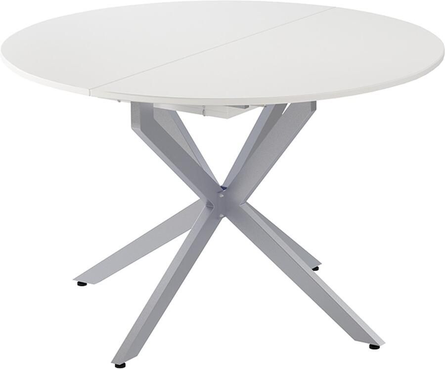 Vicco Loyd Eettafel – 120 x 120 cm uitschuifbaar Wit Grijs
