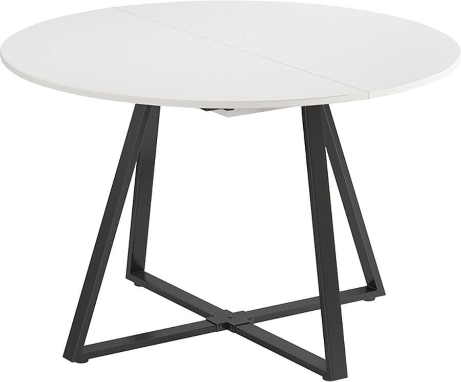 Vicco Loyd Eettafel – 120 x 120 cm uitschuifbaar Wit zwart