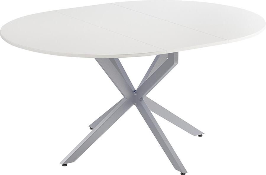 Vicco Loyd Eettafel – 120 x 76.5 cm Uitschuifbaar Wit Grijs Uitschuifbaar