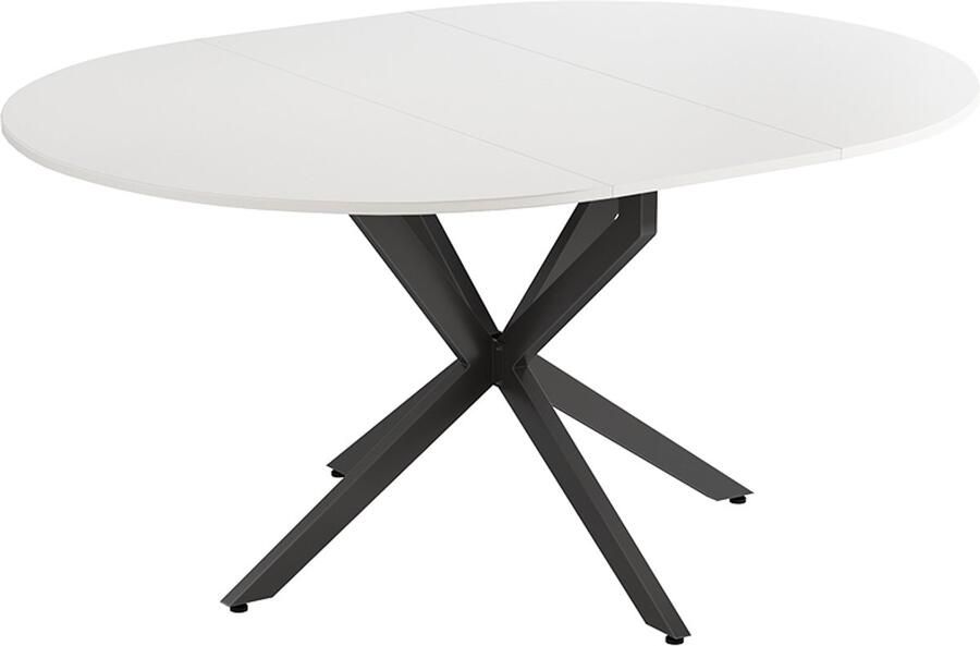 Vicco Loyd Eettafel – 120 x 76.5 cm Uitschuifbaar Wit zwart Uitschuifbaar