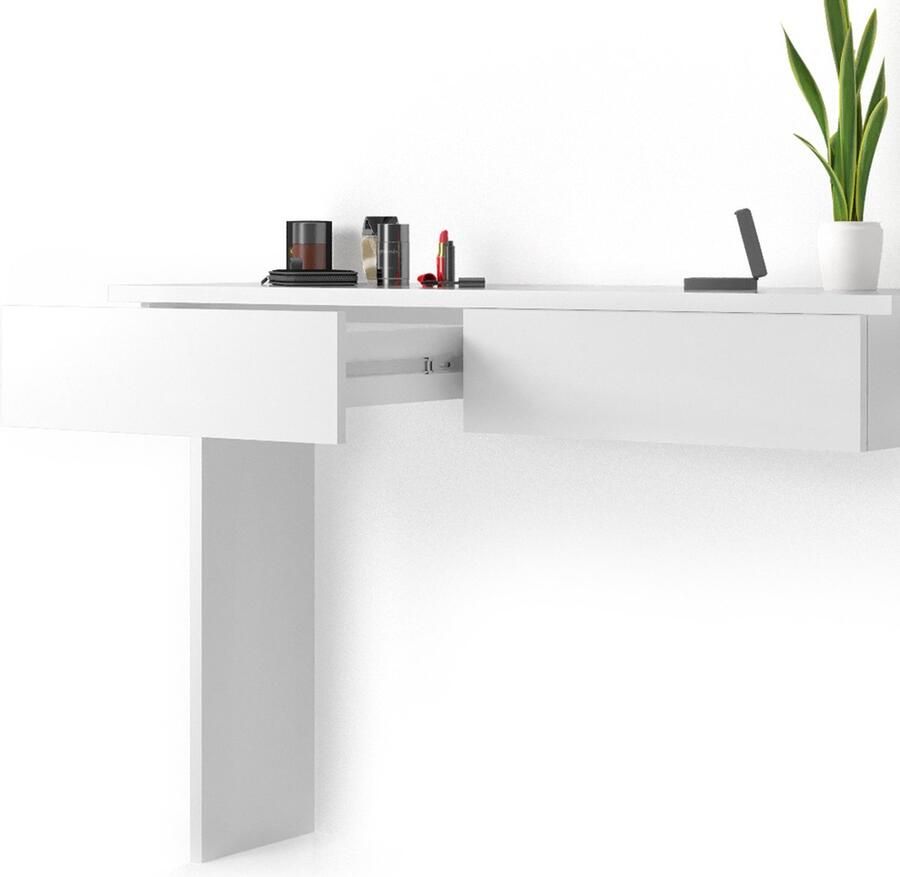 Vicco Azur Make-uptafel set met kruk – 120 cm met LED-verlichting en bankje Wit met LED-verlichting en bankje - Foto 2