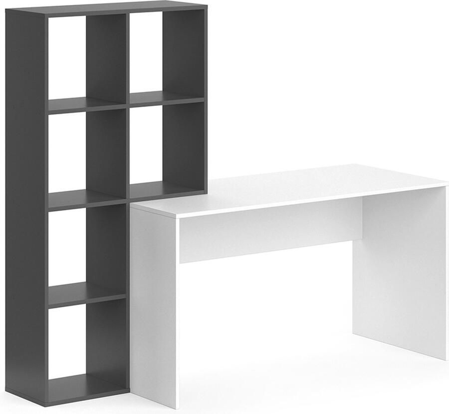 Vicco Mara Bureau – 166.8 x 59 cm Wit antraciet