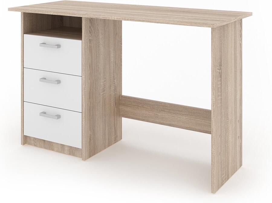 Vicco Meiko Bureau – 120 x 50 cm Wit Sonoma