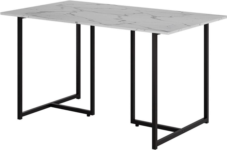 Vicco Merido Eettafel – 140 x 80 cm Zwart marmer-wit