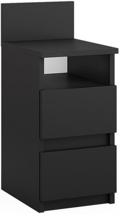 Vicco Monty Nachtkastje – 25 x 59.1 cm met 2 laden Zwart