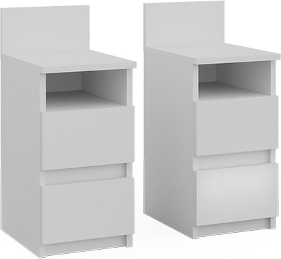 Vicco Nachtkastje Monty Wit 25 x 59.1 cm Set van 2