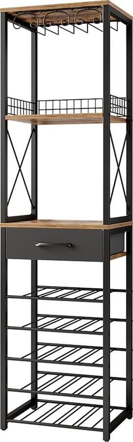 Vicco Porto Keuken Wijnrek – 40 x 147.5 cm met lade Eiken rustiek met lade