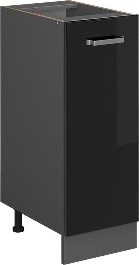 Vicco R-Line Keuken Apothekerskast – 30 cm zonder werkblad Zwart hoogglans zonder werkblad