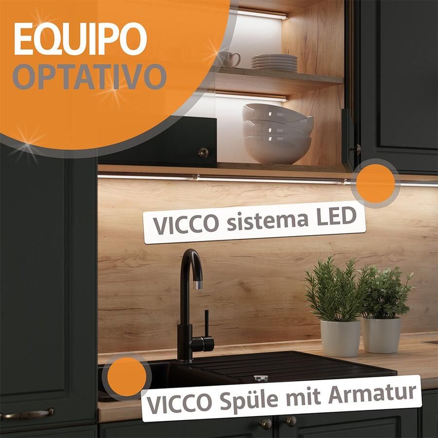 Vicco R-Line Complete keukeneenheid – 350 cm met hoge kast zonder werkblad Sonoma Wit met hoge kast zonder werkblad