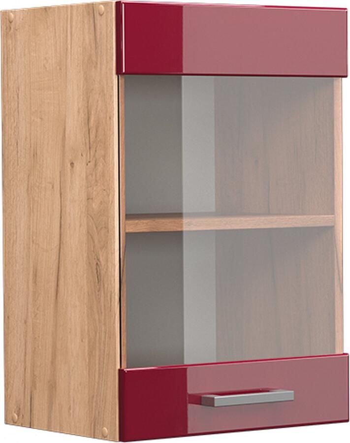 Vicco R-Line Keuken Glazen keukenkast – 40 cm Bordeauxrode hoogglans