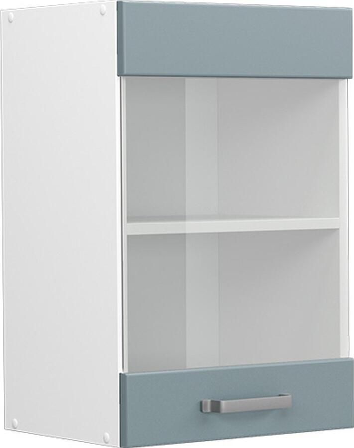Vicco R-Line Universele hangkast – 40 cm met glazen deur Blauw-grijs met glazen deur