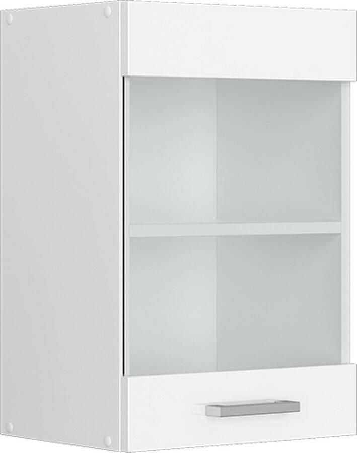 Vicco R-Line Universele hangkast – 40 cm met glazen deur Wit Hoogglans met glazen deur