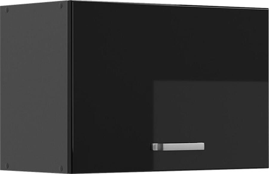 Vicco R-Line Keuken Hangkast – 60 cm Plat Zwart hoogglans Plat