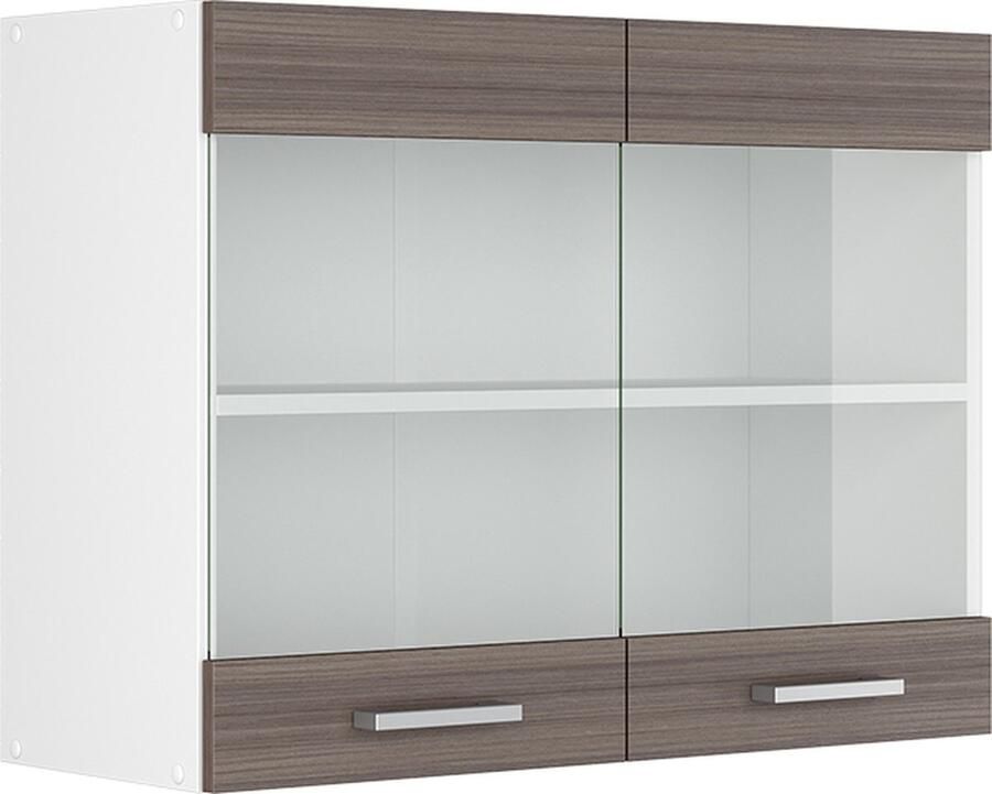 Vicco R-Line Universele hangkast – 80 cm met glazen deuren Grijs met glazen deuren