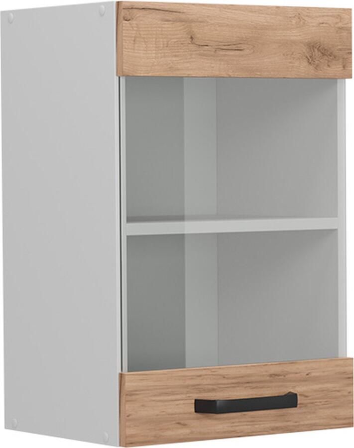 Vicco R-Line Keuken Glazen keukenkast – 40 cm Krachtige eik goud